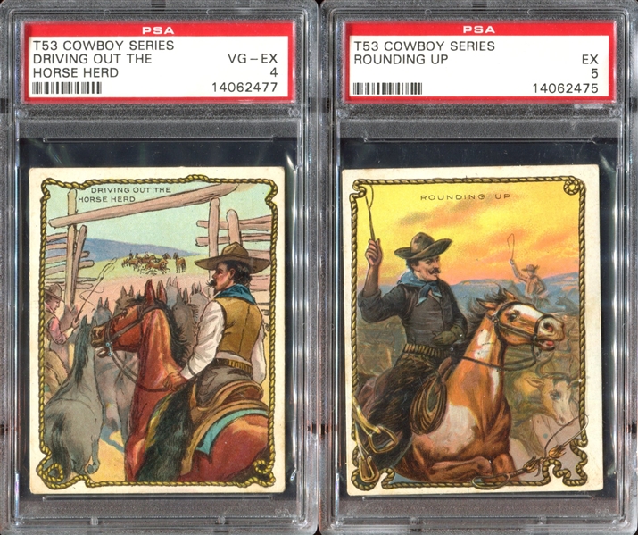 T53 Hassan Cowboy Series Lot of (2) PSA-Graded Cards