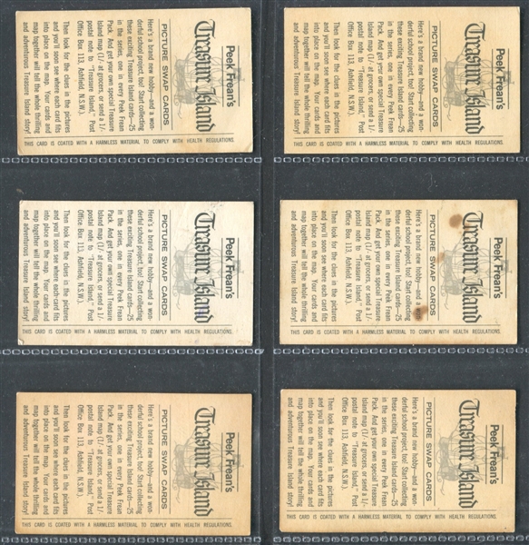 1970's Peak Frean (Australia) Treasure Island Lot of (15) Cards