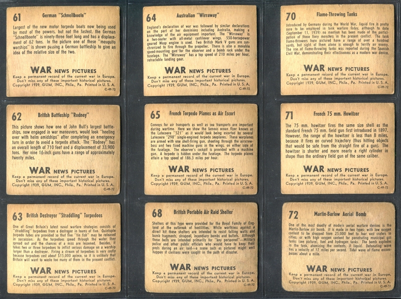 R165 Gum Inc War News Pictures Lot of (73) Cards