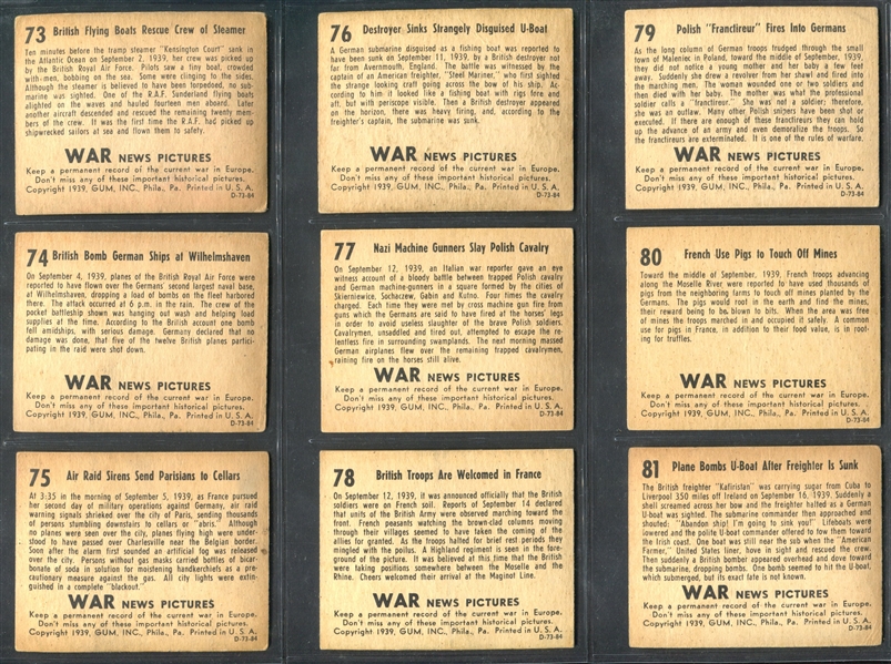 R165 Gum Inc War News Pictures Lot of (73) Cards