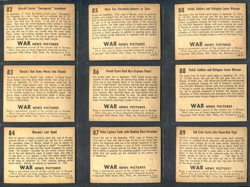 R165 Gum Inc War News Pictures Lot of (73) Cards