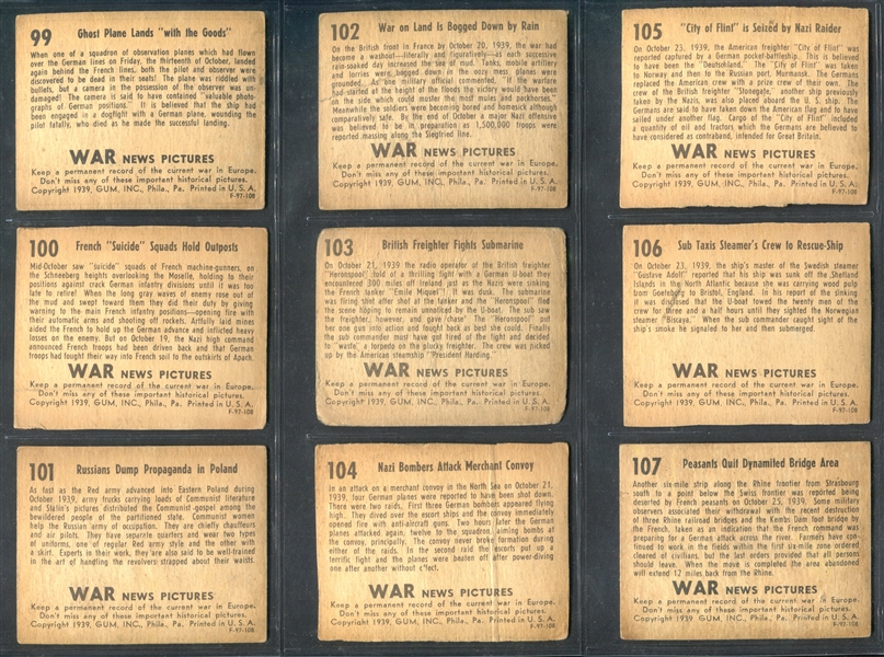 R165 Gum Inc War News Pictures Lot of (73) Cards