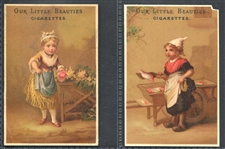 Allen & Ginter Our Little Beauties Pair of Trade Cards Featuring Children