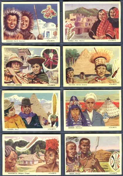 1958 Vita-Brits (Nabisco Australia) Near Set (28/36) Cards from Strange Peoples of the World