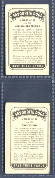 1949 Vita-Brits (Nabisco Australia) Complete Set of (36) Favourite Dogs Cards