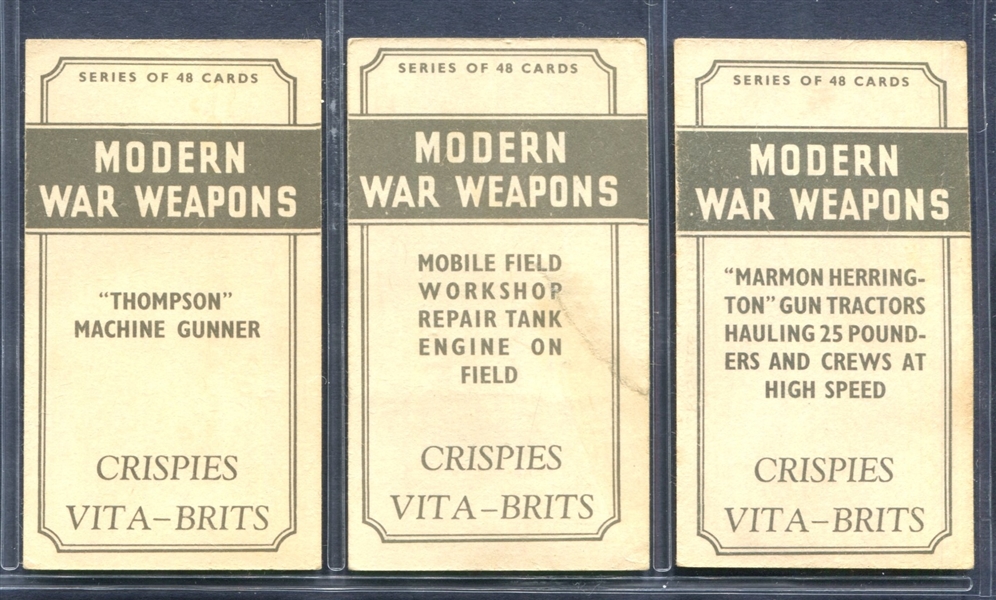 1944 Vita-Brits/Kornies (Nabisco Australia) Complete Set of (48) Modern War Weapons