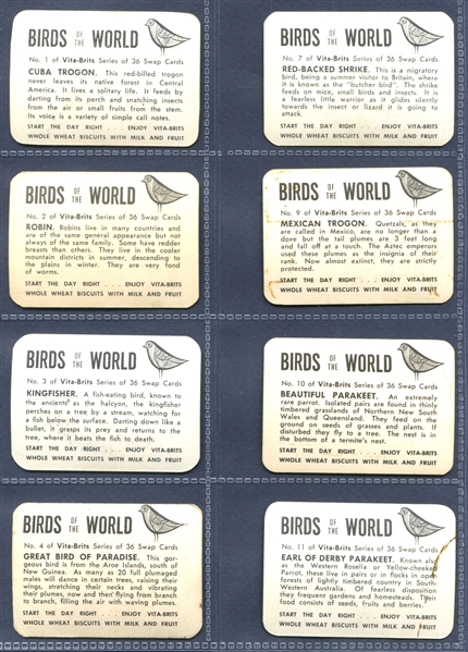 1960 Vita-Brits (Nabisco Australia) Birds of the World Near Set (27/36) Cards