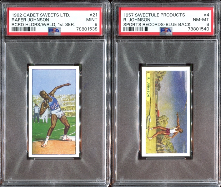 Rafer Johnson (Track & Field) Lot of (2) PSA-Graded Cards