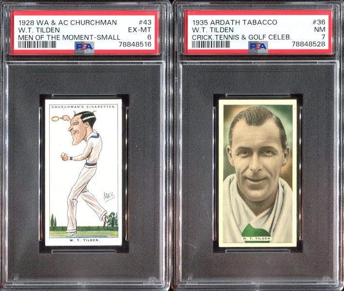 Bill Tilden (Tennis) Lot of (2) PSA-Graded Cards