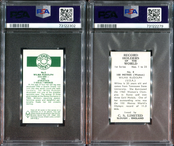 Wilma Rudolph (Track & Field) Lot of (2) PSA-Graded Cards2