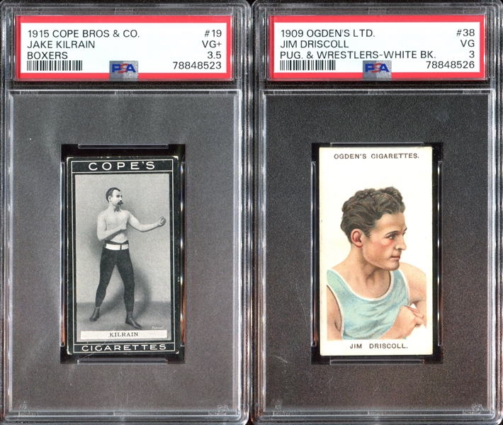 Boxing Legends Lot of (4) PSA-Graded Cards with Kilrain and Braddock