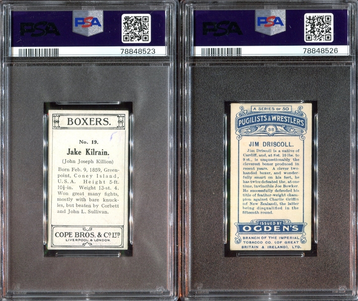 Boxing Legends Lot of (4) PSA-Graded Cards with Kilrain and Braddock