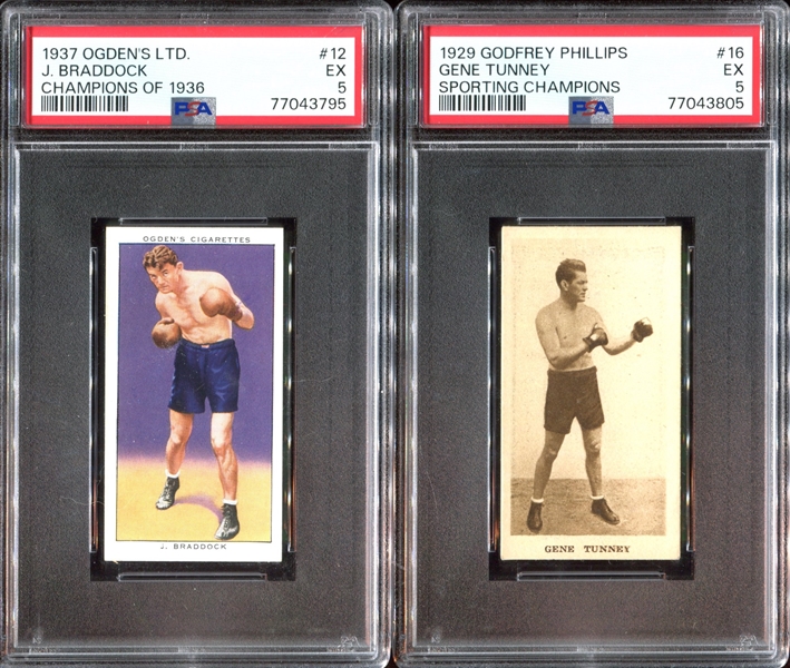 Boxing Legends Lot of (4) PSA-Graded Cards with Kilrain and Braddock