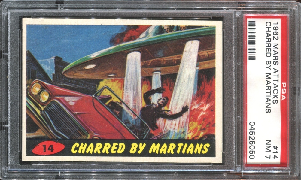 1962 Topps Mars Attacks #14 Charred by Martians PSA7 NM