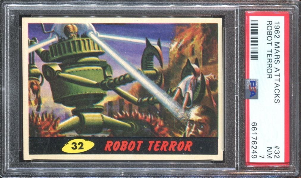 1962 Topps Mars Attacks #32 Robot Terror PSA7 NM