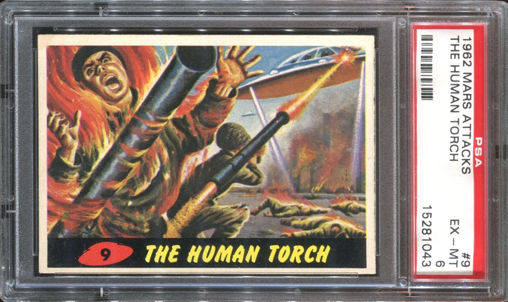 1962 Topps Mars Attacks #9 The Human Torch PSA6 EX-MT