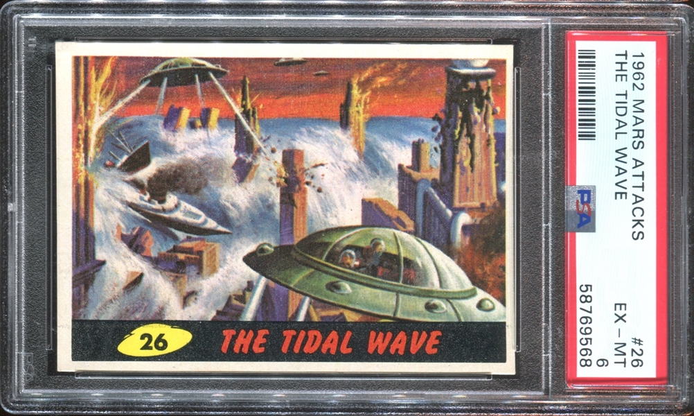 1962 Topps Mars Attacks #26 The Tidal Wave PSA6 EX-MT
