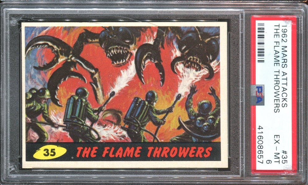 1962 Topps Mars Attacks #35 The Flame Throwers PSA6 EX-MT