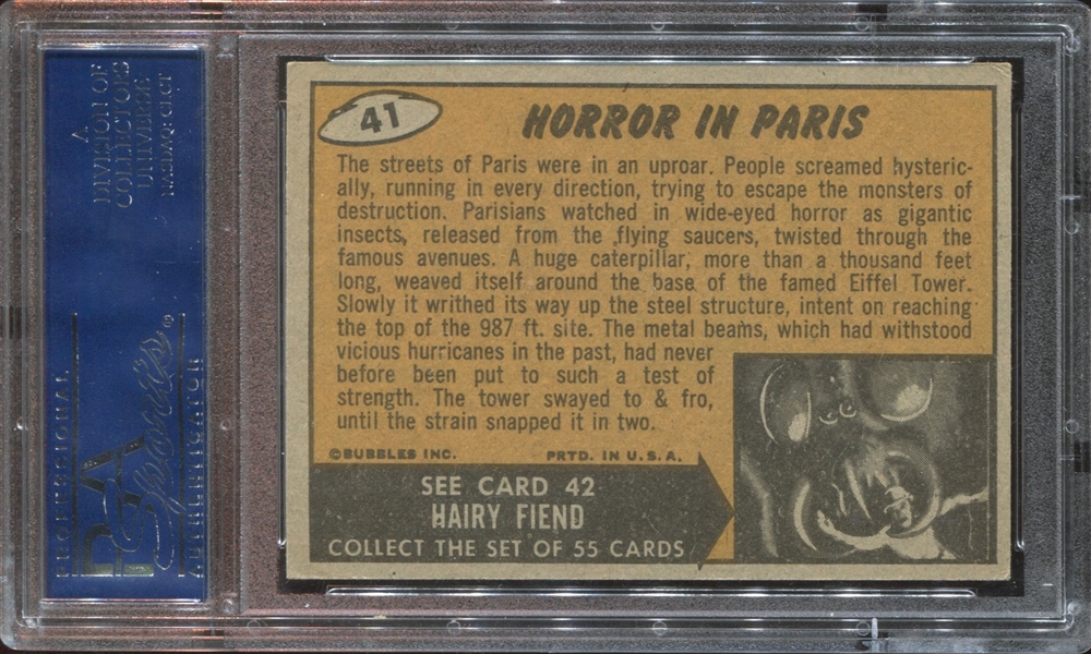 1962 Topps Mars Attacks #41 Horror in Paris PSA6 EX-MT