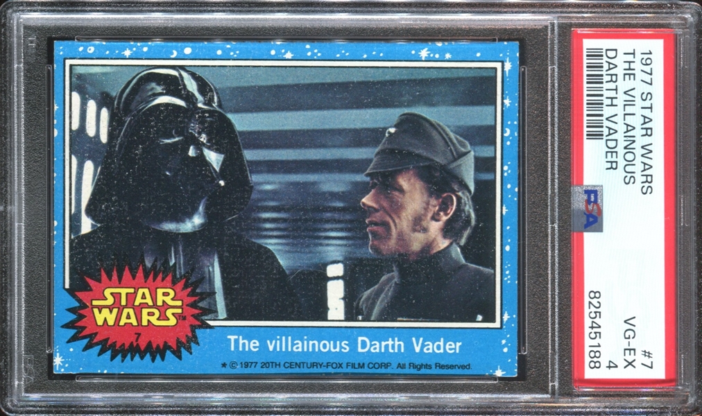 1977 Topps Star Wars #7 The Villainous Darth Vader PSA4 VG-EX