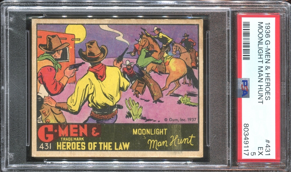 R60 Gum Inc G-Men and Heroes of the Law #431 Moonlight Man Hunt PSA5 EX