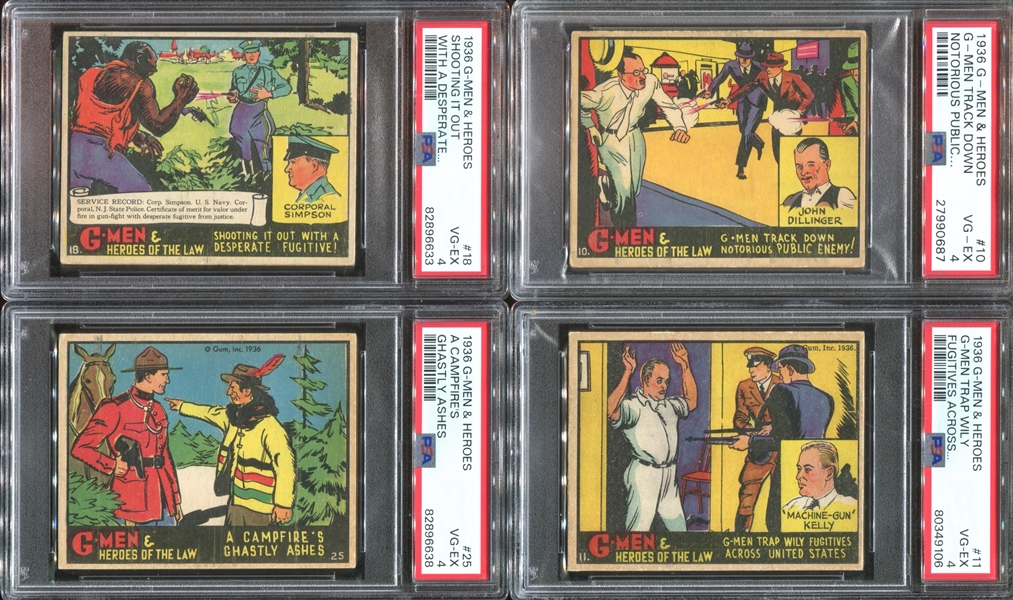 R60 Gum Inc G-Men and Heroes of the Law Lot of (21) PSA-Graded Cards