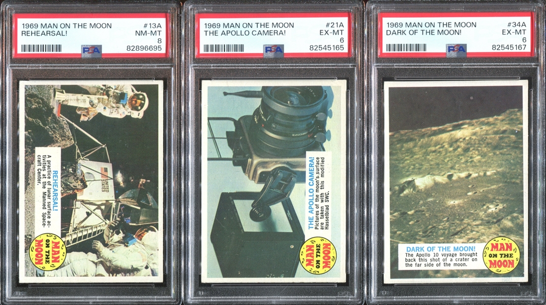 1969 Topps Man on the Moon Lot of (9) PSA-Graded Cards