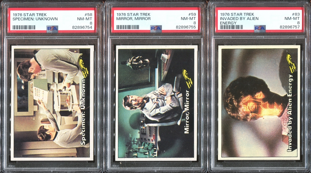 1976 Topps Star Trek Lot of (14) PSA-Graded Cards with PSA9's