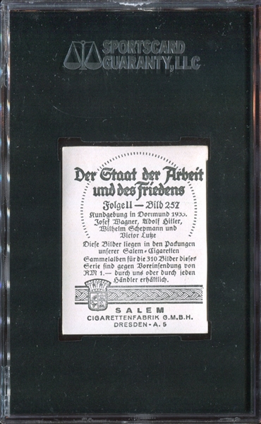 1930's Salem Cigarettes (Germany) #257 Hitler SGC80 EX-MT