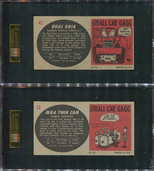 1961 Topps Sports Cars Lot of (2) SGC-Graded Cards