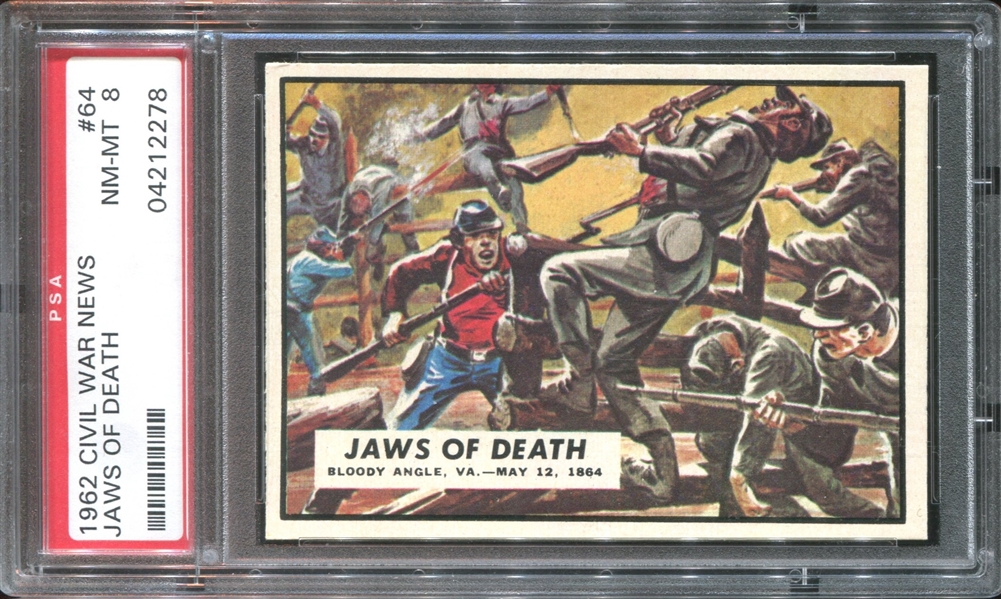 1961 Topps Civil War News #64 Jaws of Death PSA8 NM-MT