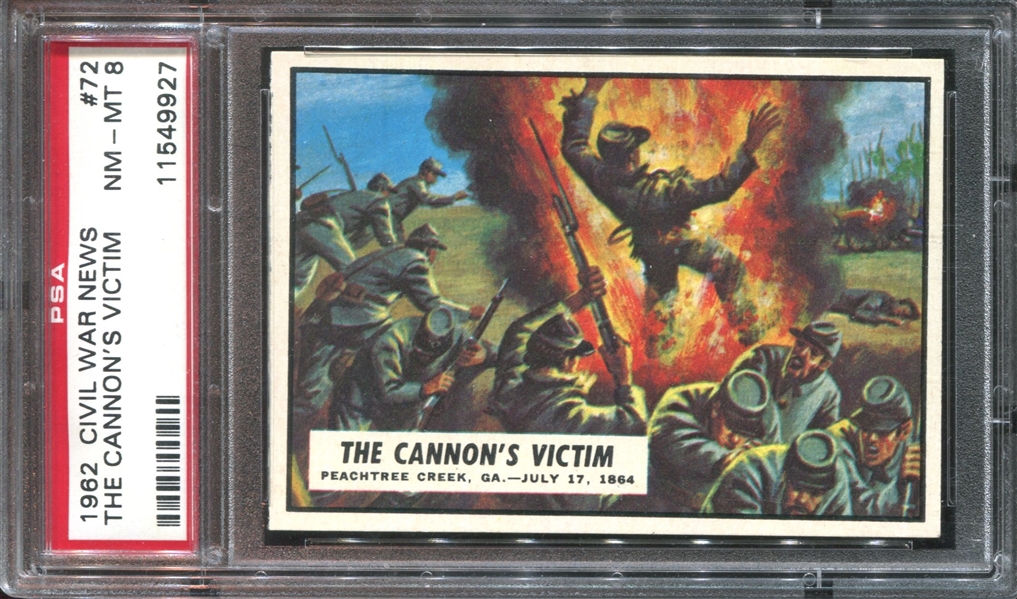 1961 Topps Civil War News #72 The Cannon's Victim PSA8 NM- MT