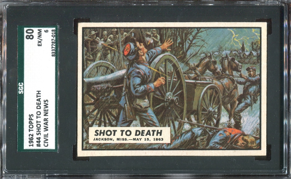 1961 Topps Civil War News #44 Shot to Death SGC80 EX-MT
