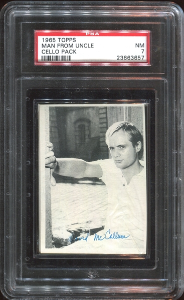 1965 Topps Man From Uncle Unopened Cello Pack PSA7 NM