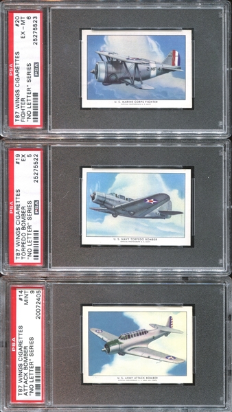 T87 Wings Lot of (8) PSA-Graded Cards with PSA9