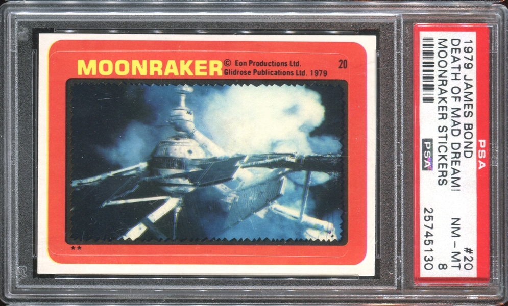 1979 Topps James Bond Moonraker Sticker #20 PSA8 NM-MT
