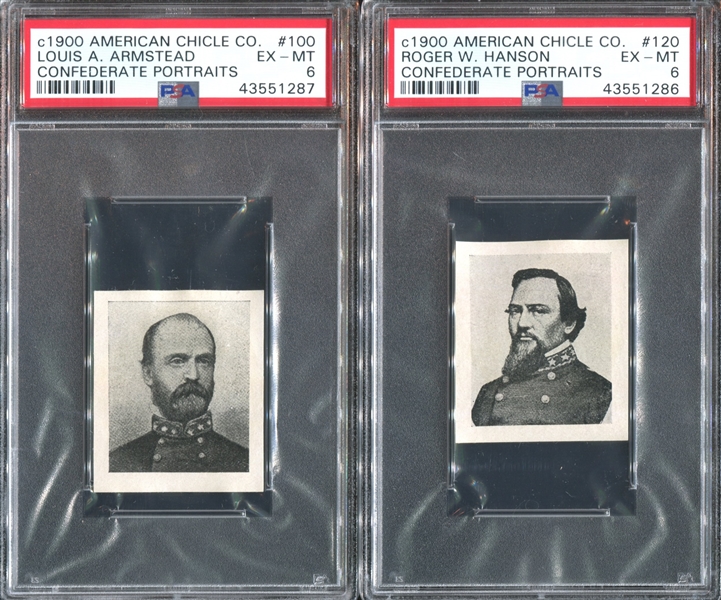 E-UNC American Chicle Confederate Portraits Lot of (7) PSA6 EX-MT Graded Cards