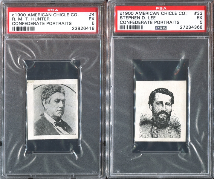 E-UNC American Chicle Confederate Portraits Lot of (5) PSA5 EX Graded Cards