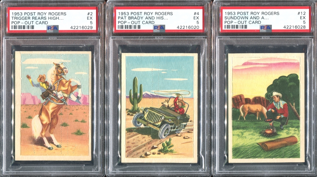 F278-19 Post Roy Rogers Pop Out Cards Lot of (8) PSA-Graded Cards
