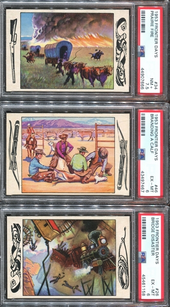 1955 Bowman Frontier Days Lot of (9) PSA-Graded Cards with PSA9 