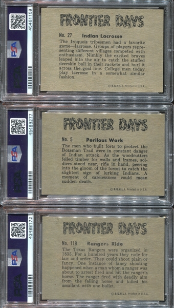 1955 Bowman Frontier Days Lot of (9) PSA-Graded Cards with PSA9 