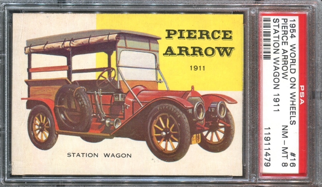 1954 Topps World on Wheels #16 Pierce Arrow PSA8 NM-MT