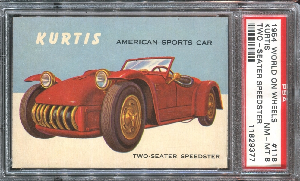 1954 Topps World on Wheels #118 Kurtis American Sports Car PSA8 NM-MT