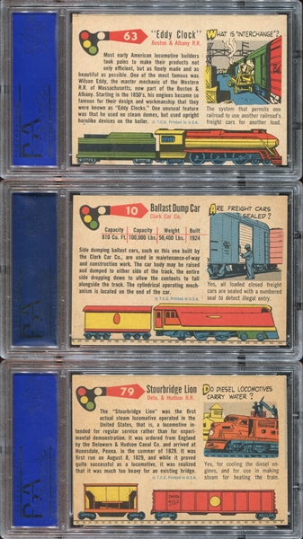 1955 Topps Rails and Sails Lot of (11) PSA-Graded Cards