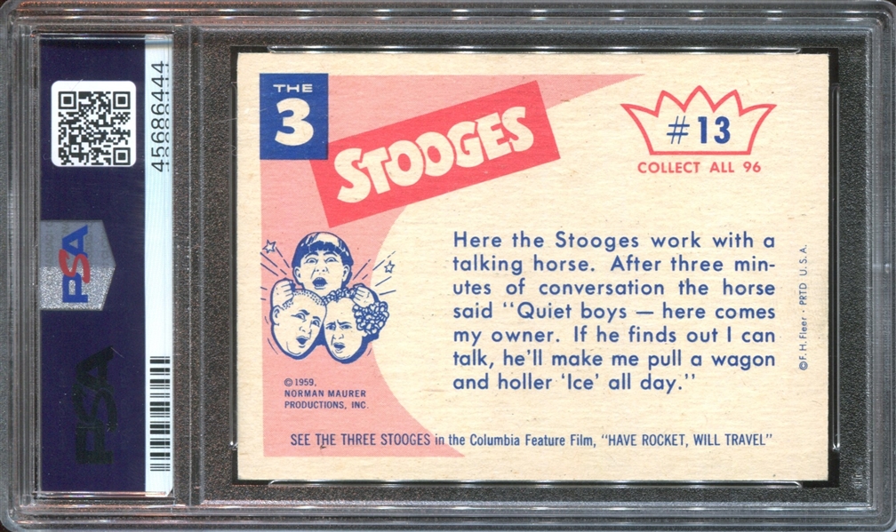 1959 Fleer Three Stooges #13 C'mon Curly.... PSA8 NM-MT