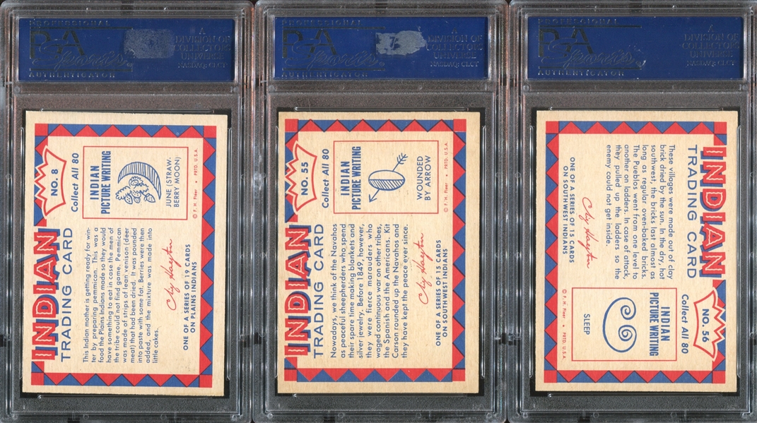1959 Fleer Indians Lot of (3) PSA-Graded Cards