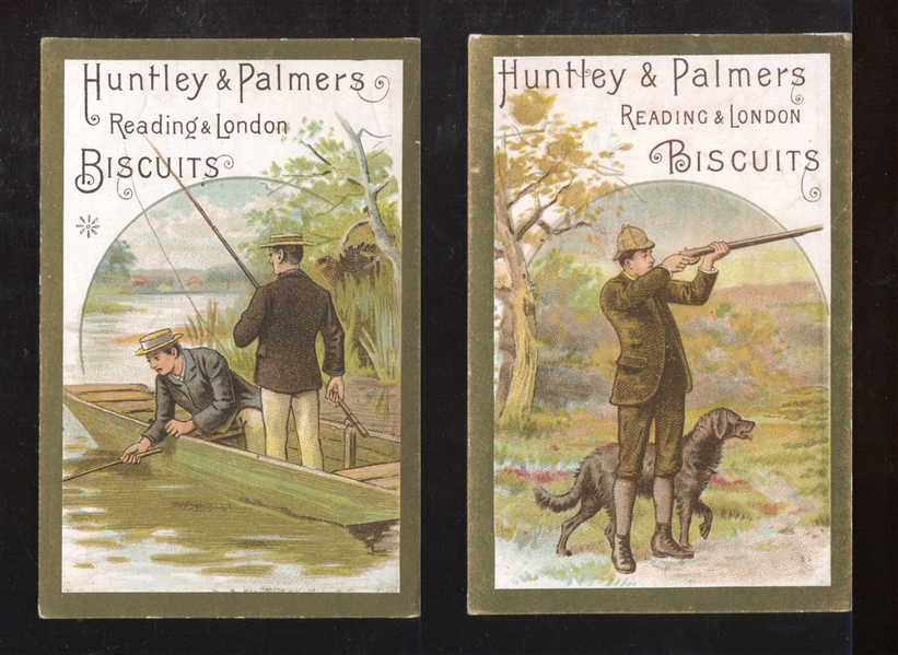 1890's Huntley & Palmer's Biscuits Sport Trade Cards Near Set of (11/12) Cards