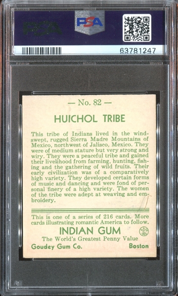 R73 Goudey Indian Gum #82 Huichol Tribe PSA6 EX-MT