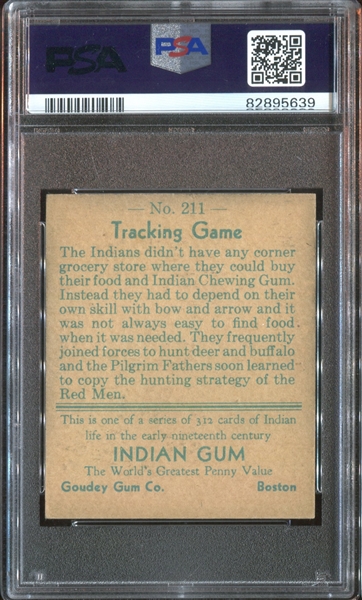 R73 Goudey Indian Gum #211 Tracking Game PSA3 VG