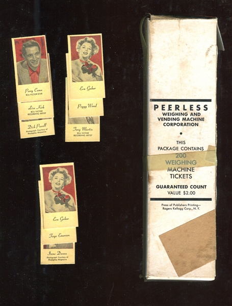 1950's Peerless Weight Machine Full Vending Box of (200) Cards